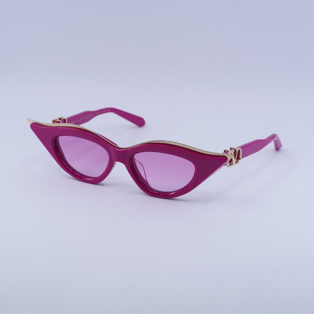 🕶️ New Valentino V-GOLDCUT-II VLS-114D Sunglasses - Pink/White Gold Frame